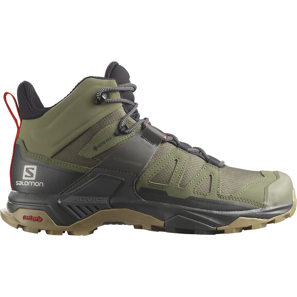 Salomon X Ultra 4 Mid GTX Hiking Shoe - Men's Deep Lichen Green/Peat/Kelp, US 12.5/UK