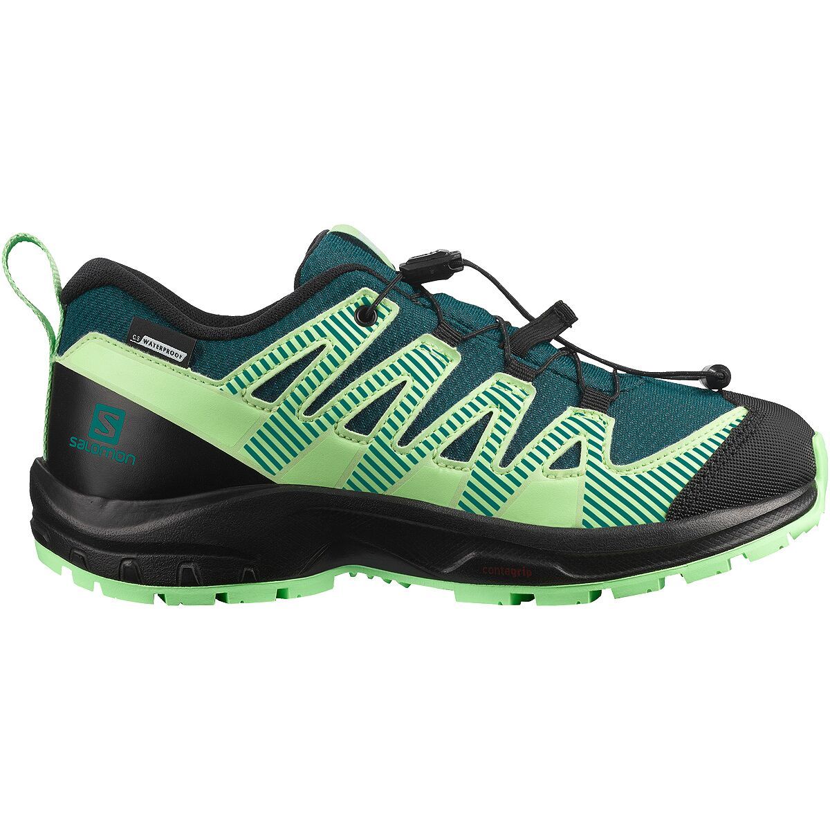 Salomon XA PRO V8 CSWP Trail Running Shoe - Kids' Deep Teal/Black/Patina Green, 13.0