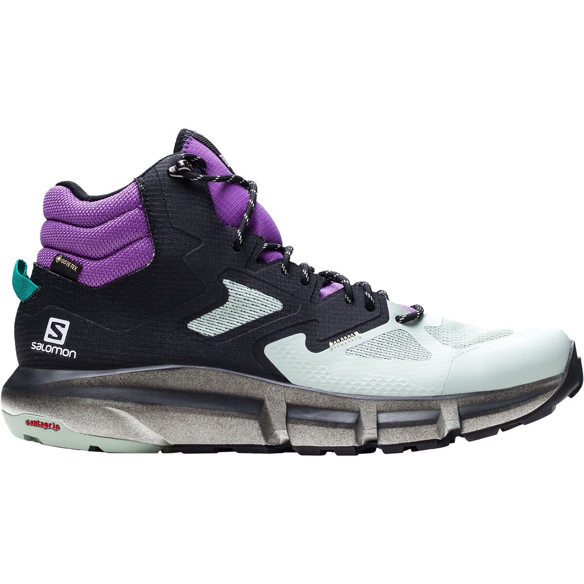 Salomon Predict Hike Mid GTX Shoe - Men's Black/Aqua Gray/Royal Lilac, 12.5