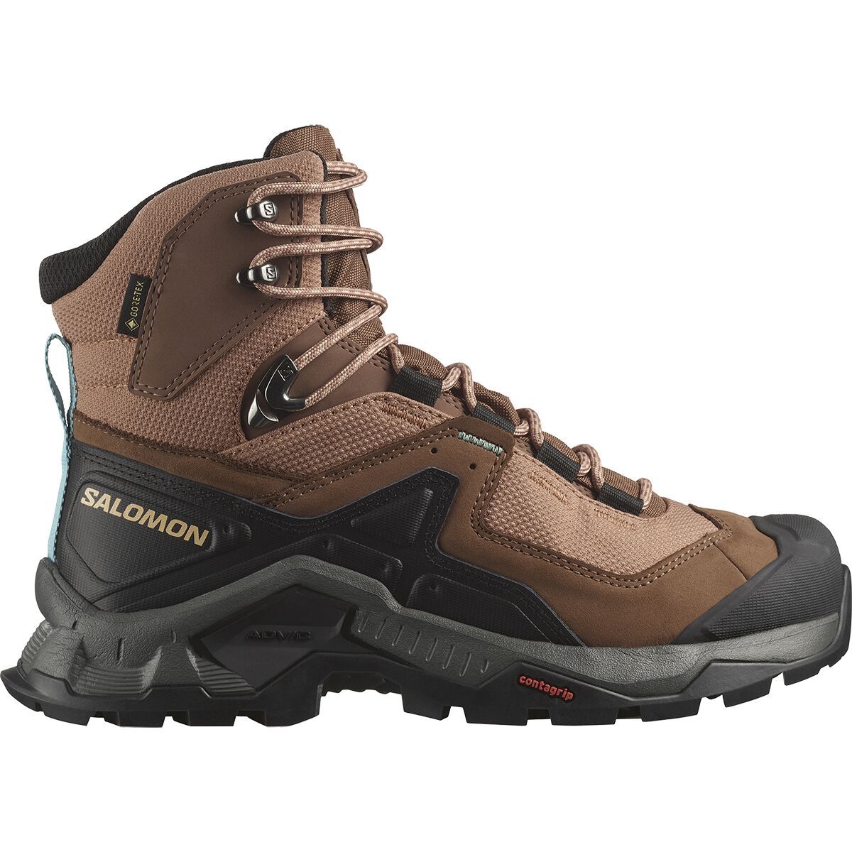 Salomon Quest Element GTX Hiking Boot - Women's Mocha Mousse/Pewter/Marine Blue, US 9.5/UK 8.0