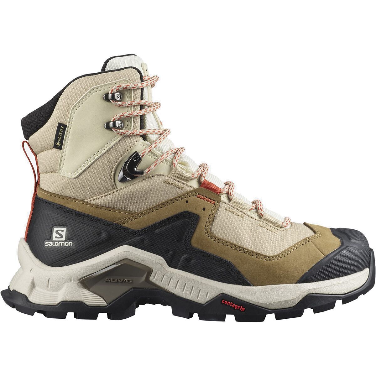Salomon Quest Element GTX Hiking Boot - Women's Safari/Vanilla Ice/Mecca Orange, US 10.0/UK 8.5