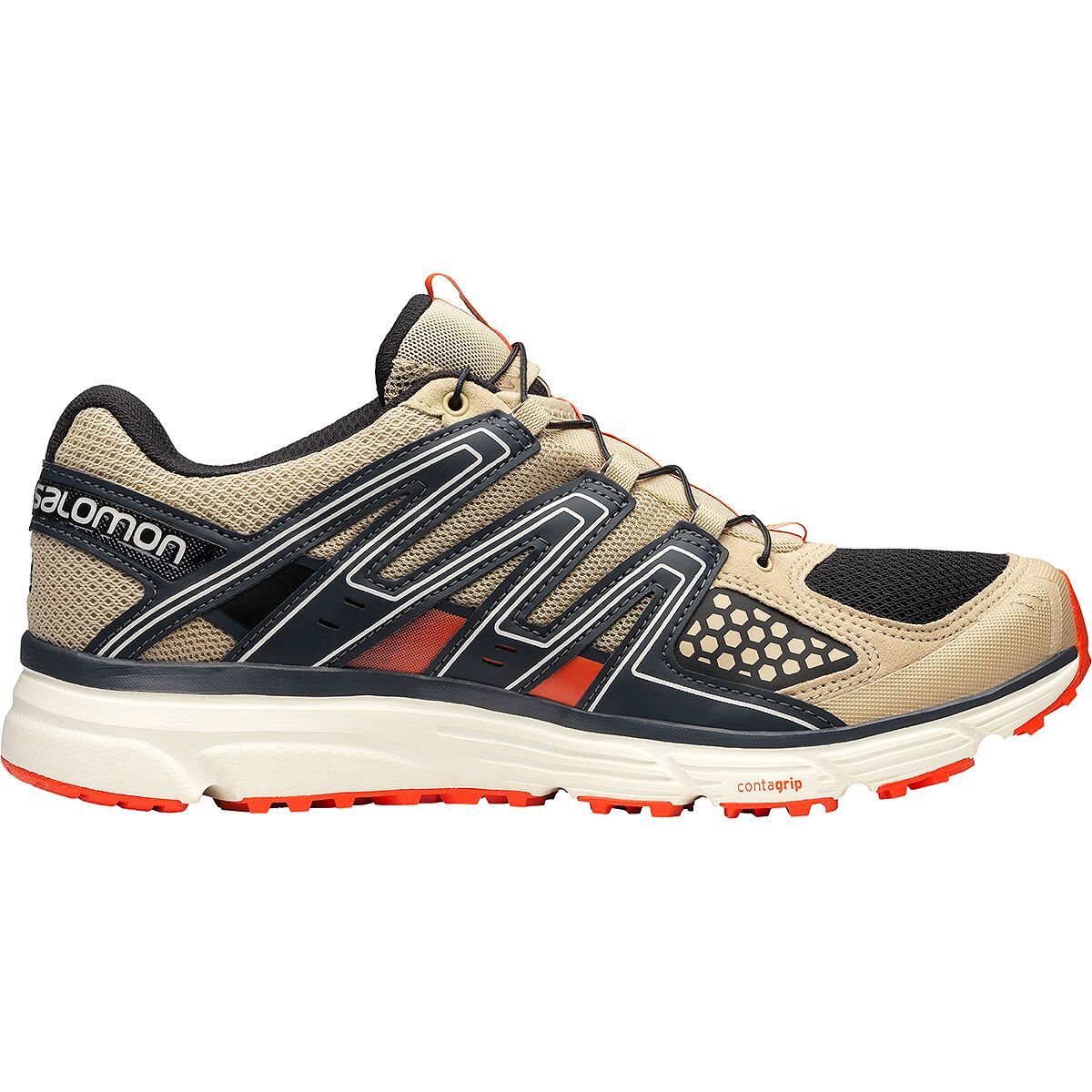 Salomon X-Mission 3 Shoe Safari/Red Orange/India Ink, US 4.5/UK 4.0