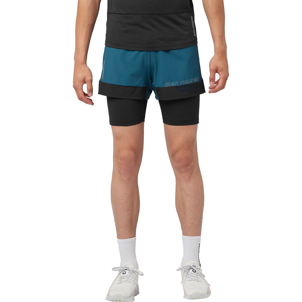 Salomon Cross 2-In-1 Short - Men's Deep Dive/Deep Black, XL