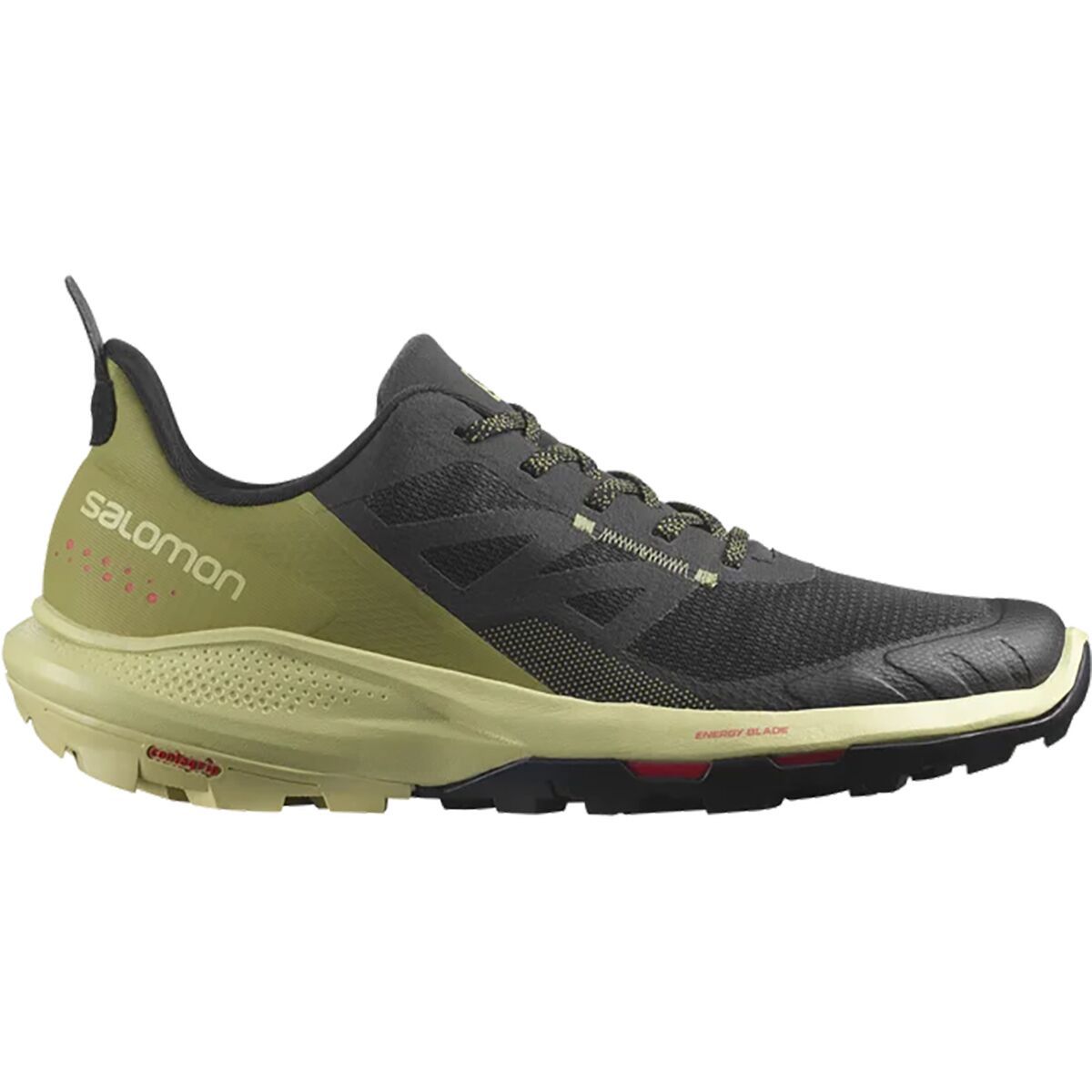 Salomon Outpulse Hiking Shoe - Men's Black/Leek Green/Poppy Red, US 13.0/UK 12.5