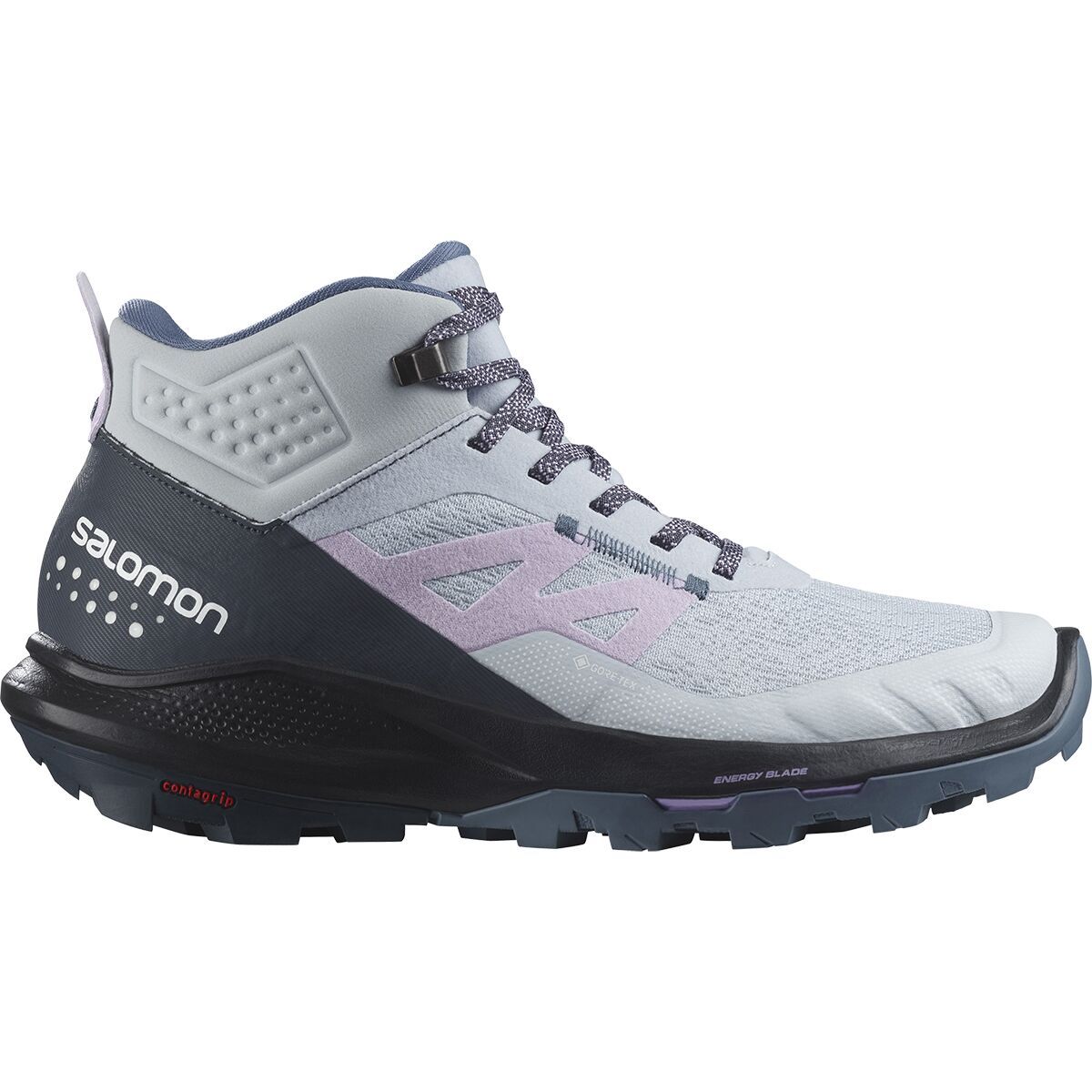 Salomon Outpulse Mid GTX Hiking Boot - Women's Arctic Ice India Ink Orchid Bloom, US 9.0/UK 7.5