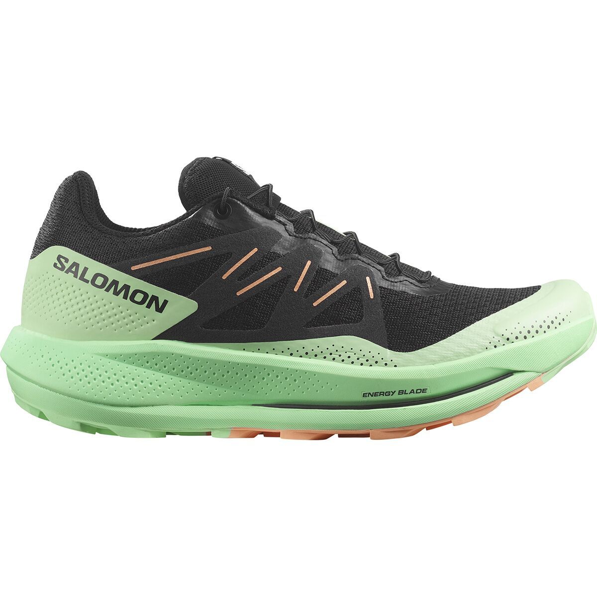Salomon Pulsar Trail Running Shoe - Women's Black/Green Ash/Cantaloupe, US 8.0/UK 6.5