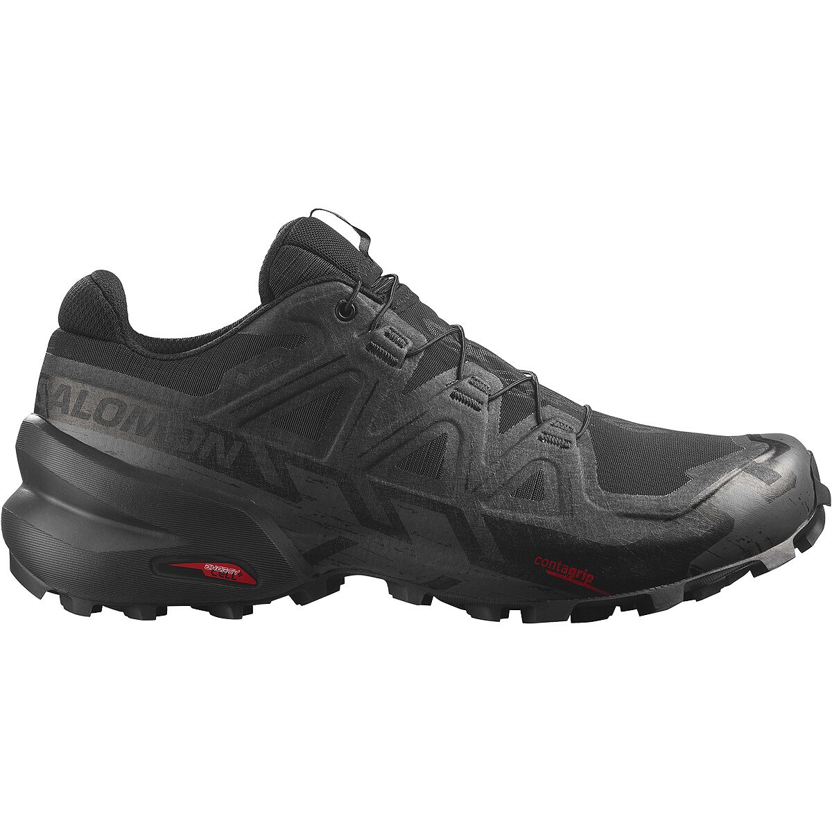 Image of Salomon Speedcross 6 GTX Trail Running Shoe - Men's Black/Black/Phantom, US 9.5/UK 9.0