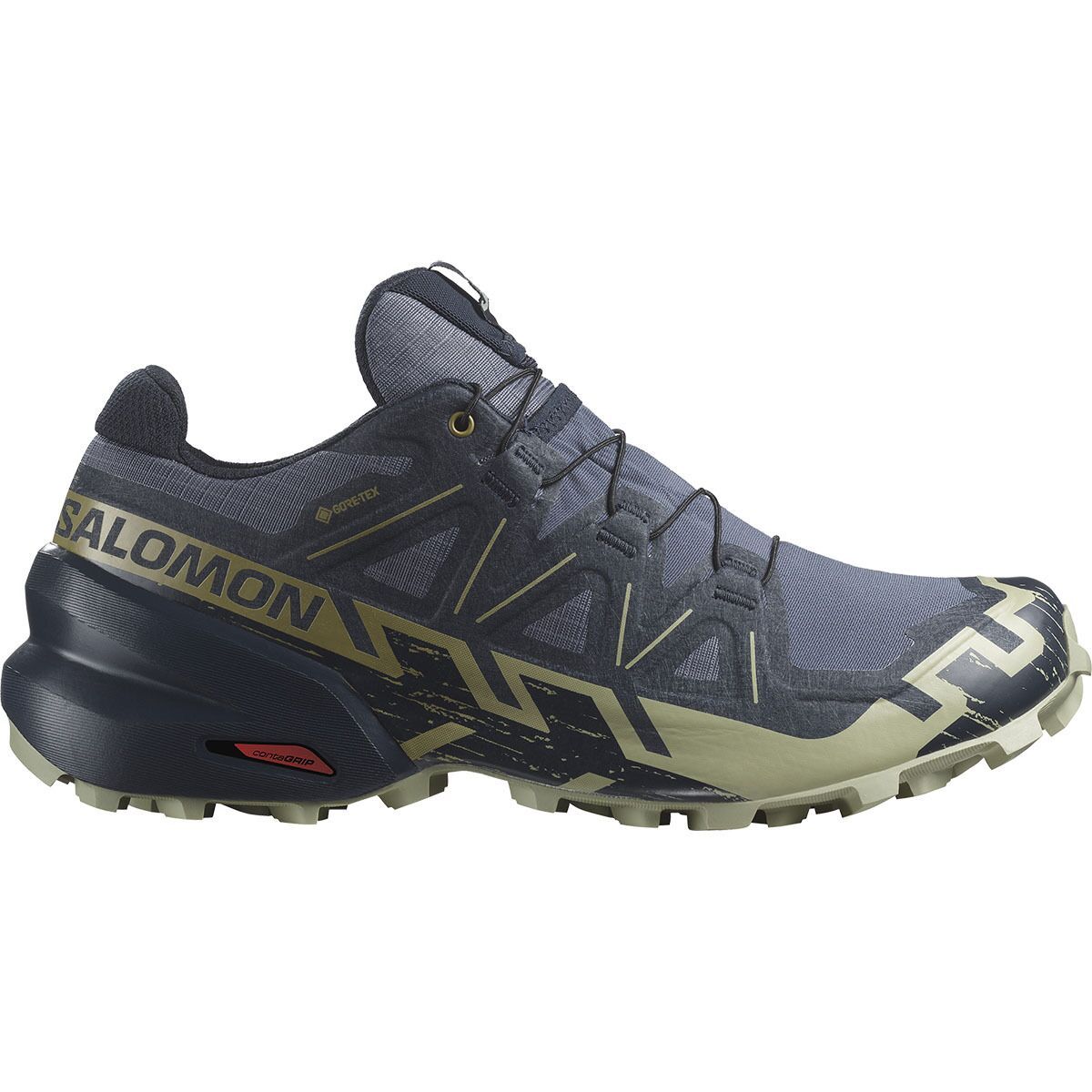 Image of Salomon Speedcross 6 GTX Trail Running Shoe - Men's Grisaille/Carbon/Tea, US 12.0/UK 11.5