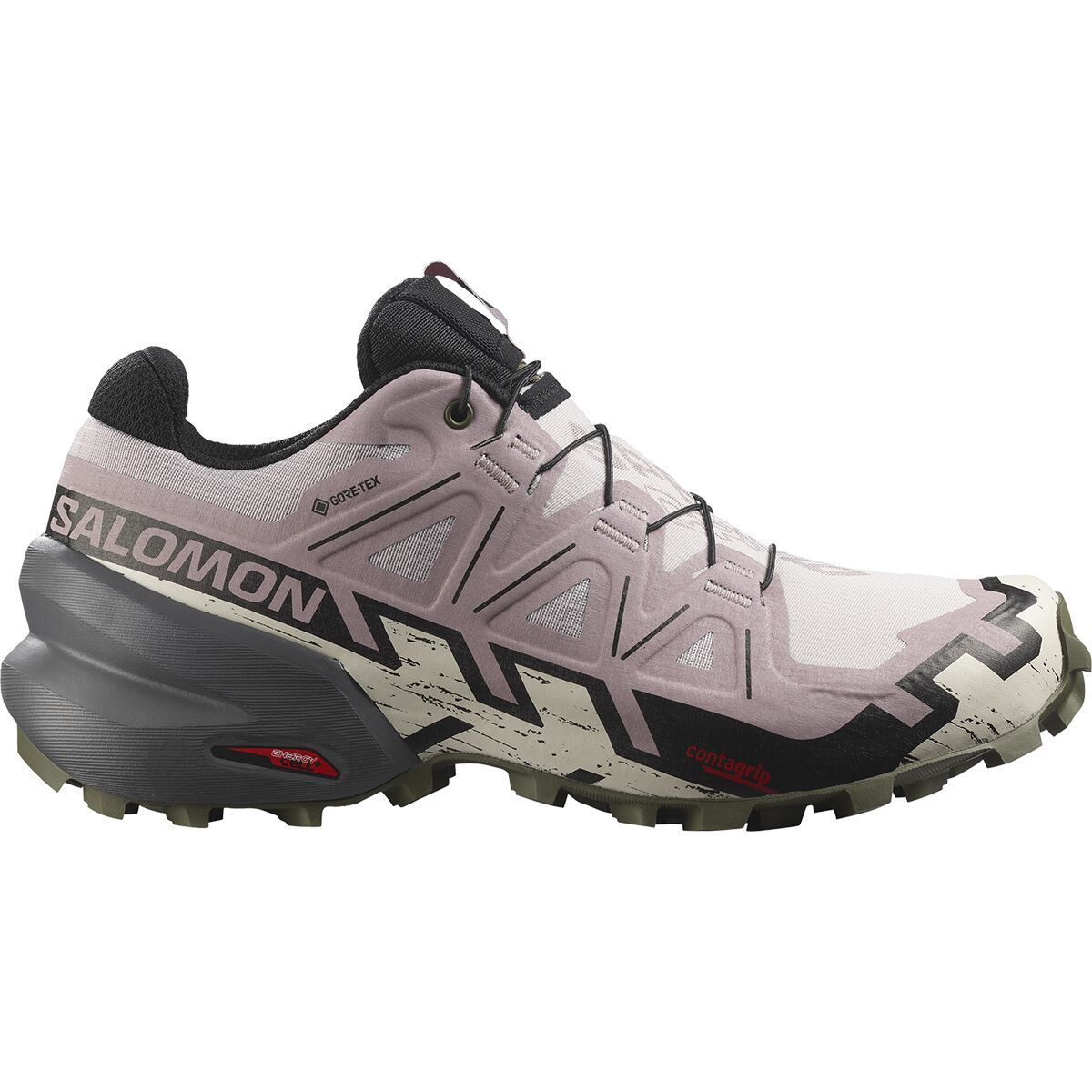 Salomon Speedcross 6 GTX Trail Running Shoe - Women's Ashes Of Roses/Black/Olive Night, US 6.5/UK 5.0