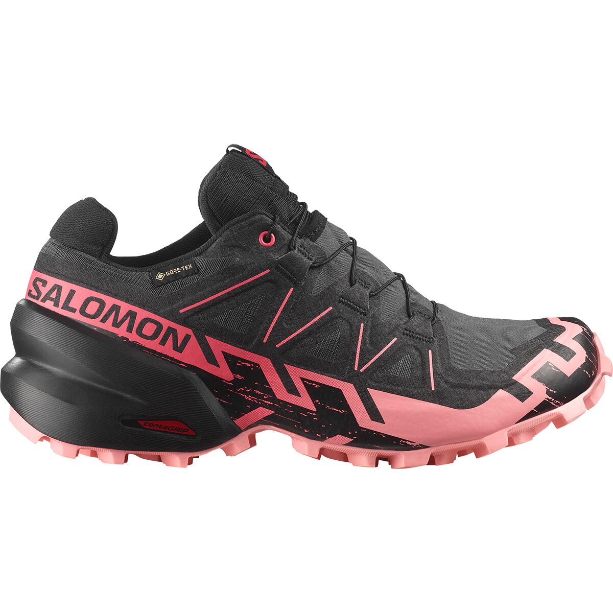 Image of Salomon Speedcross 6 GTX Trail Running Shoe - Women's Nine Iron/Black/Flamingo Pink, US 8.5/UK 7.0
