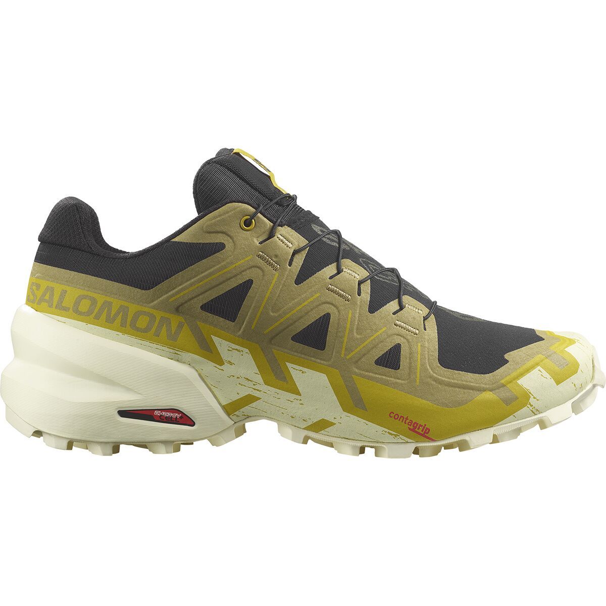 Salomon Speedcross 6 Trail Running Shoe - Men's Black/Cress Green/Transparent Yellow, US 11.5/UK 11.0