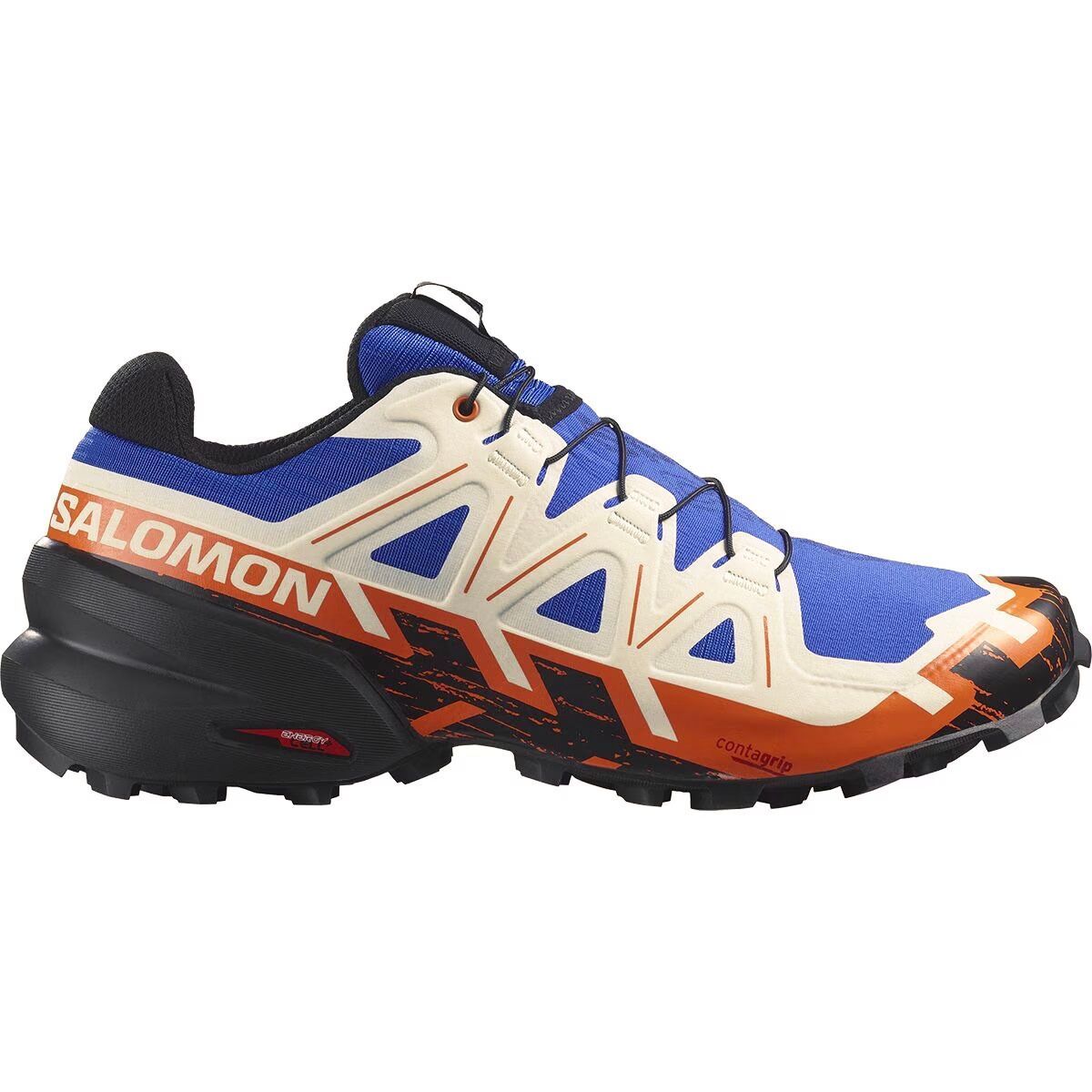 Salomon Speedcross 6 Trail Running Shoe - Men's Lapis Blue Black Scarlet Ibis, US 7.0/UK 6.5