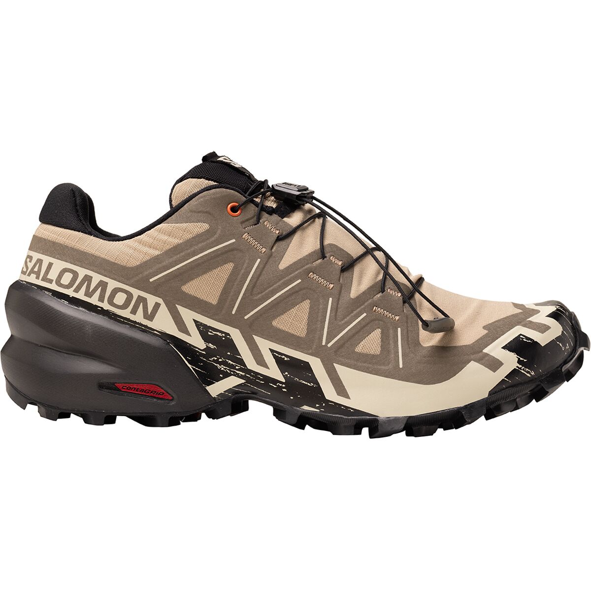 Image of Salomon Speedcross 6 Trail Running Shoe - Men's Natural/Black/Almond Milk, US 9.0/UK 8.5
