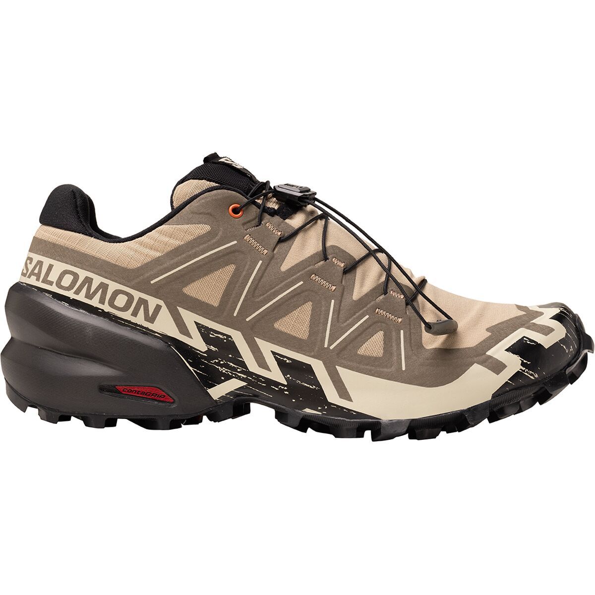 Image of Salomon Speedcross 6 Trail Running Shoe - Men's Natural/Black/Almond Milk, US 10.5/UK 10.0