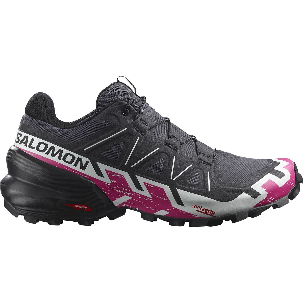 Salomon Speedcross 6 Trail Running Shoe - Women's Ebony/White/Very Berry, US 9.5/UK 8.0