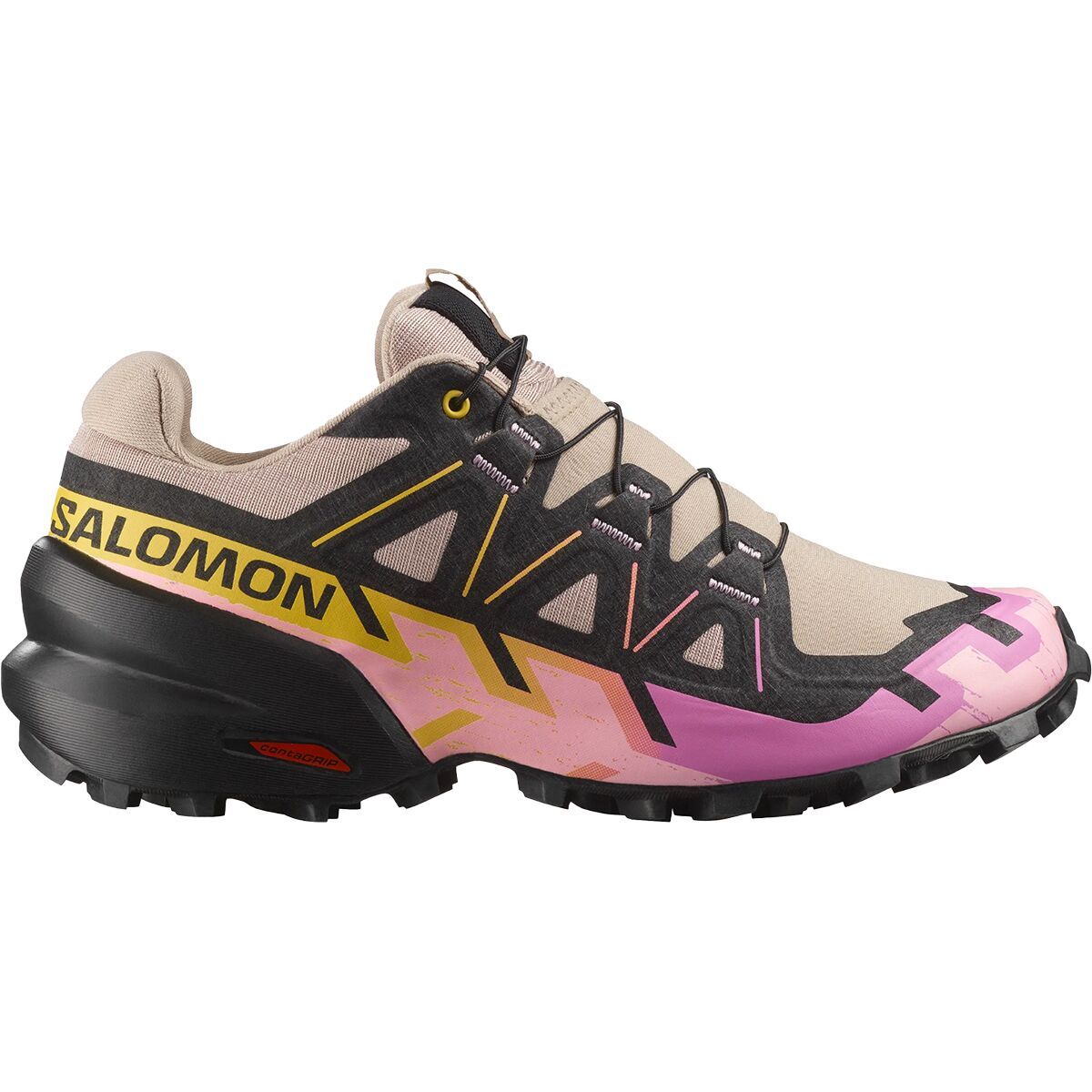 Image of Salomon Speedcross 6 Trail Running Shoe - Women's Etherea/Black/Cyclamen, US 8.0/UK 6.5