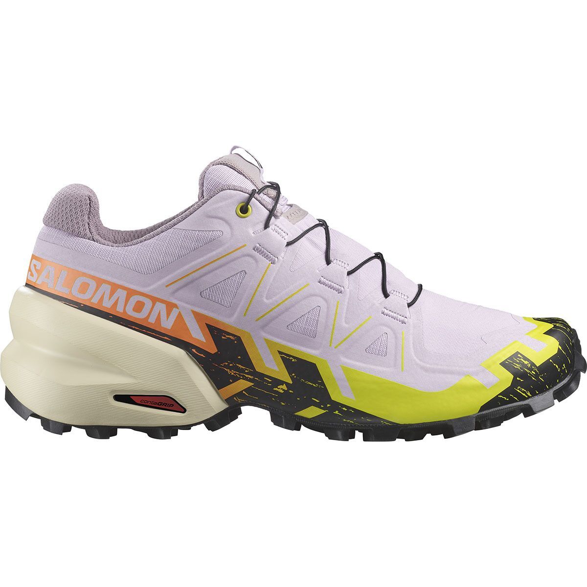 Salomon Speedcross 6 Trail Running Shoe - Women's Orchid Petal/Black/Sulphur Spring, US 8.5/UK 7.0