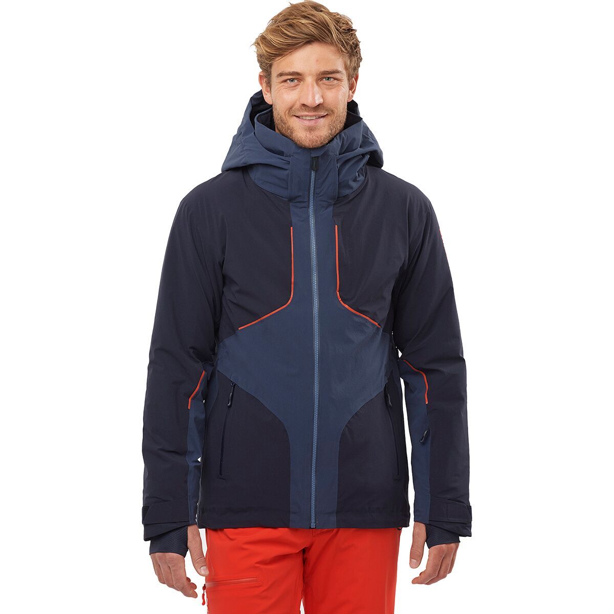 Salomon Brilliant Jacket - Men's Night Sky/Mood Indigo/Fiery Red, M
