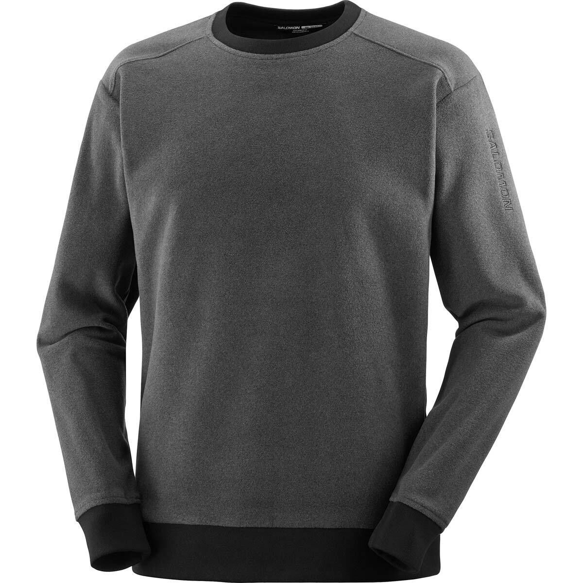 Salomon Outlife Polartec Crewneck Sweatshirt - Men's Deep Black/Heather, S