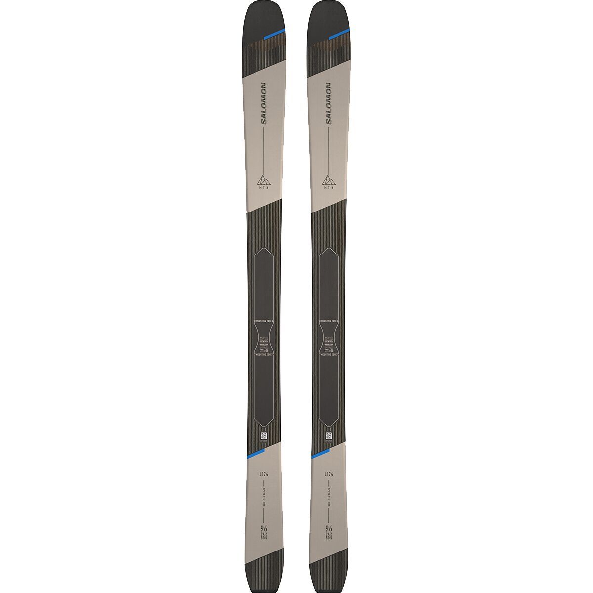 Salomon MTN 96 Carbon Ski - 2025 Rainy Day/Process Blue/Black, 174cm