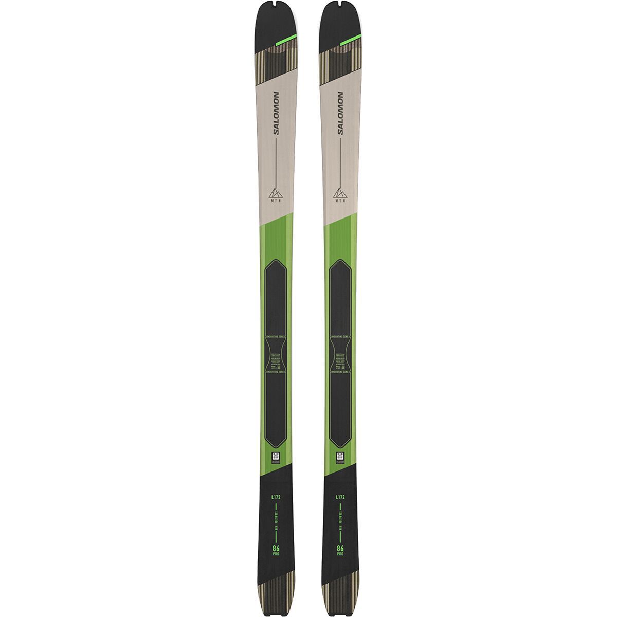 Salomon MTN 86 Pro Ski - 2024 Pastel Neon Green/Rainy Day/Black, 164cm