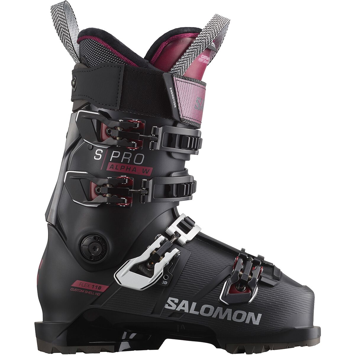 Image of Salomon S/Pro Alpha 110 EL Ski Boot - 2024 - Women's Black/Cordovan/Silver, 23.5