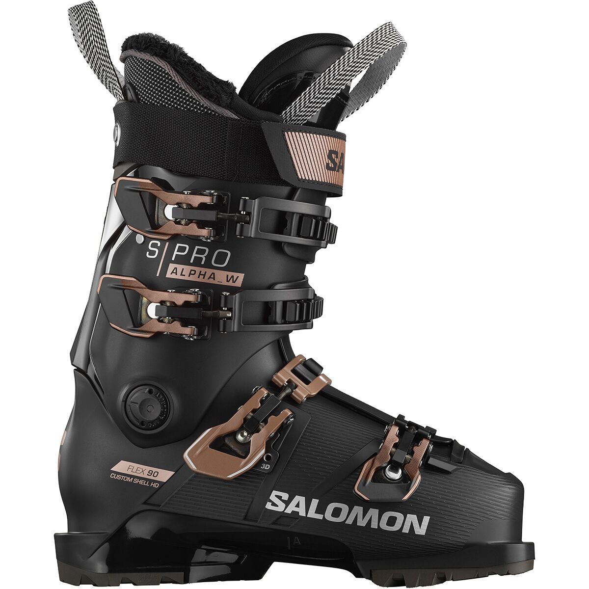 Salomon S/Pro Alpha 90 Ski Boot - 2024 - Women's Black/Rose Gold/Metallic Silver, 23.5