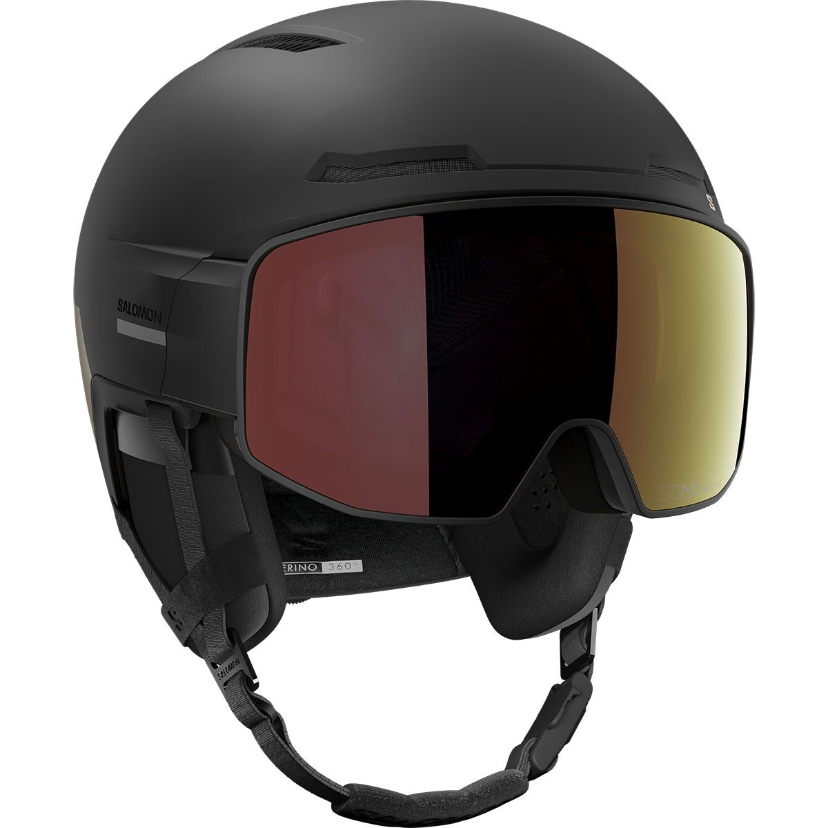 Image of Salomon Driver Prime Sigma Photo Mips Helmet Black-Bronze/Poppy Red Lens, M