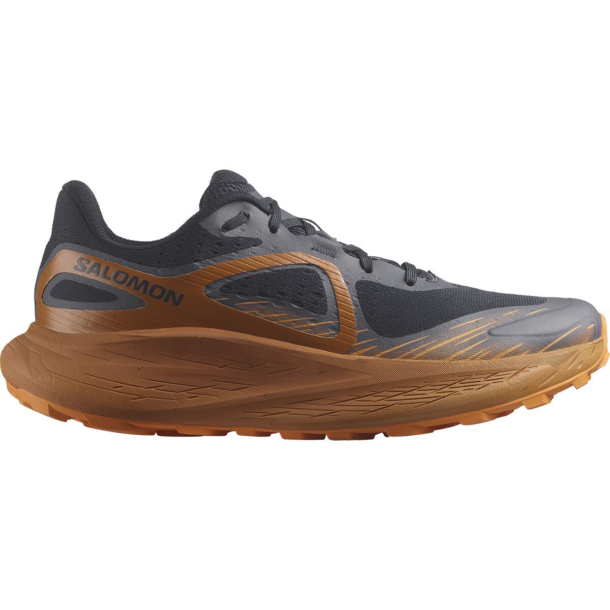 Salomon Glide Max Trail Running Shoe - Men's Dark Sapphire Sugar Almond Orange Pepper, US 10.0/UK 9.5