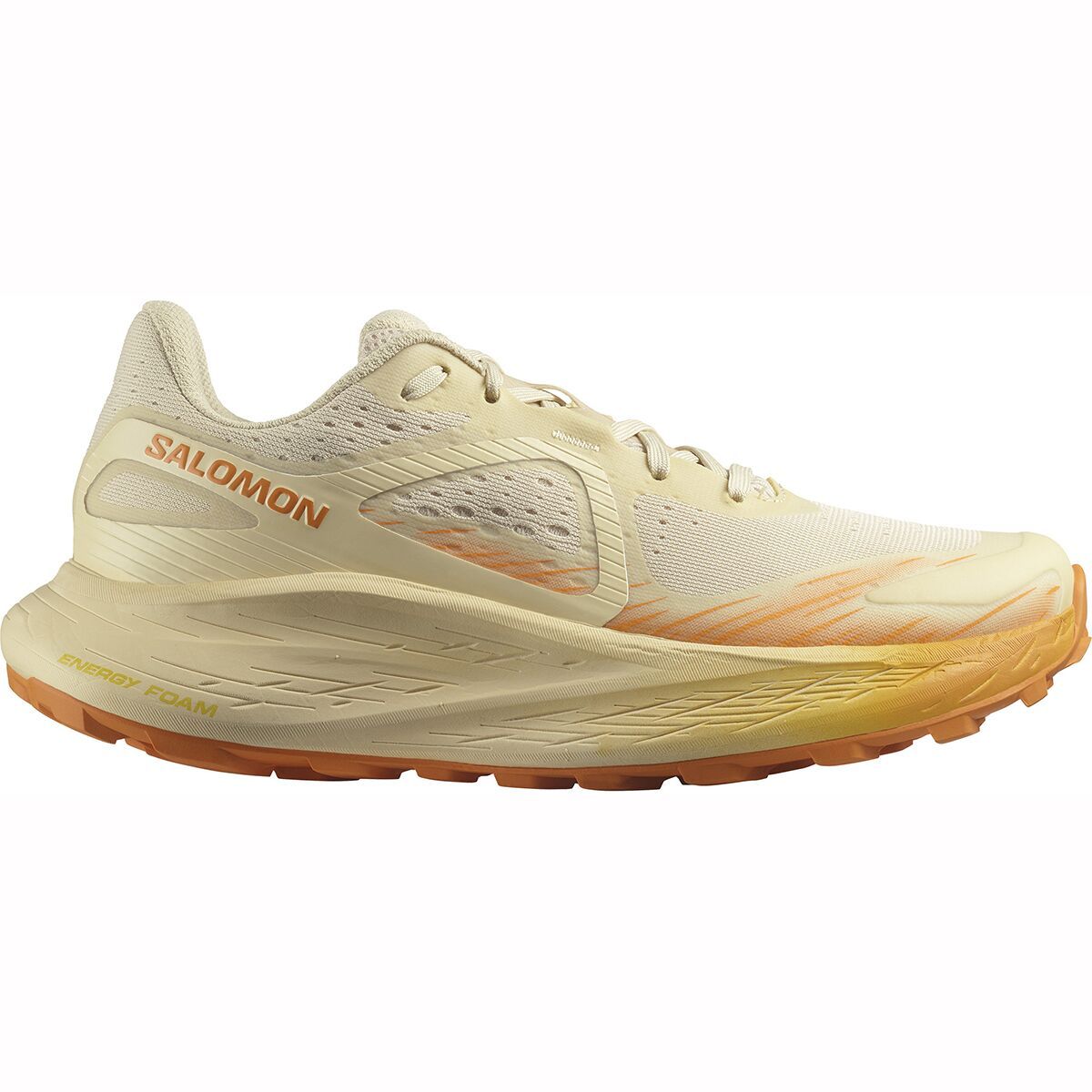 Salomon Glide Max Trail Running Shoe - Women's Bleached Sand Tender Peach Orange Pepper, US 8.5/UK 7.0