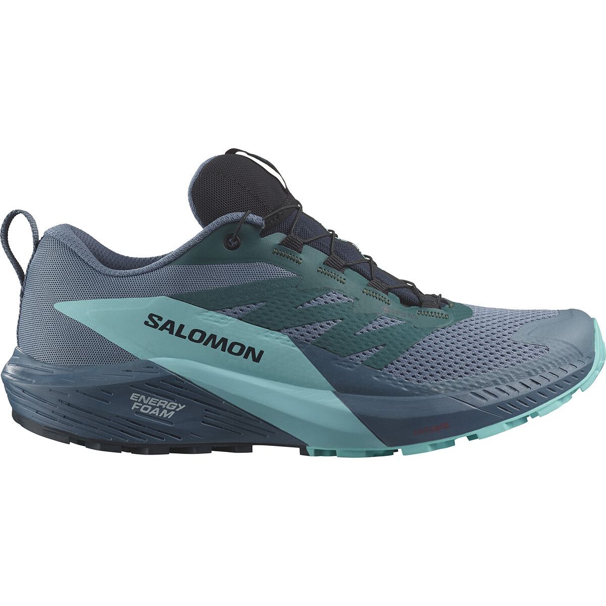 Salomon Sense Ride 5 Invisible GTX Trail Running Shoe - Men's Carbon Blue Radiance China Blue, US 9.5/UK 9.0