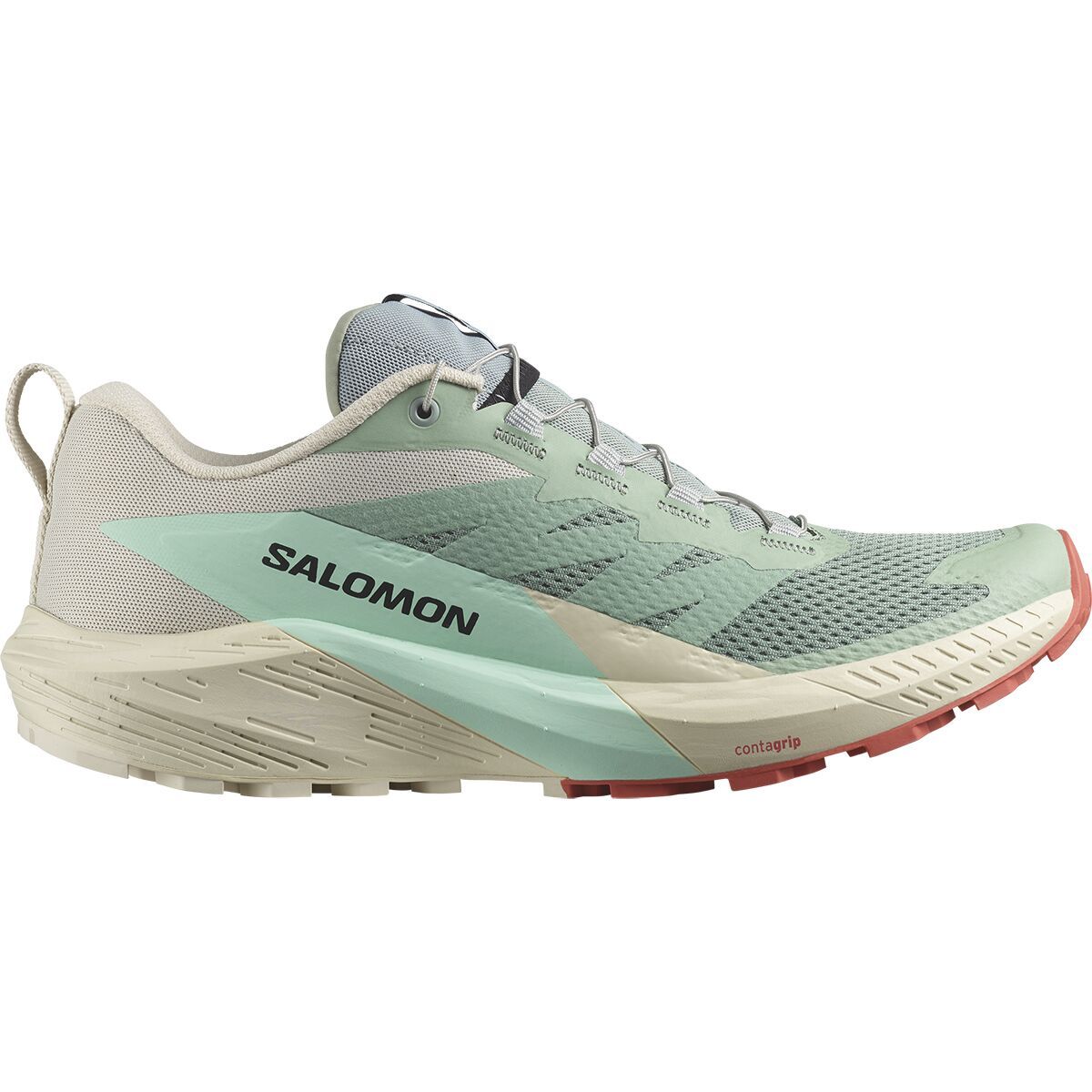 Salomon Sense Ride 5 Trail Running Shoe - Men's Lily Pad Rainy Day Bleached Aqua, US 13.0/UK 12.5