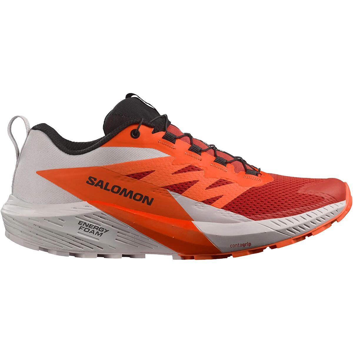 Salomon Sense Ride 5 Trail Running Shoe - Men's Lunar Rock Shocking Orange Fiery Red, US 7.0/UK 6.5