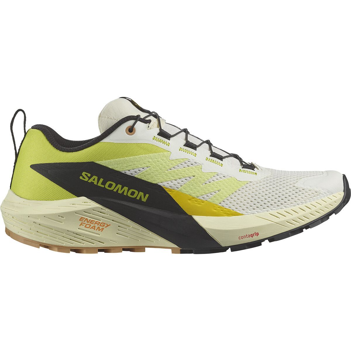 Salomon Sense Ride 5 Trail Running Shoe - Men's Vanilla Ice/Sulphur Spring/Black, US 8.0/UK 7.5