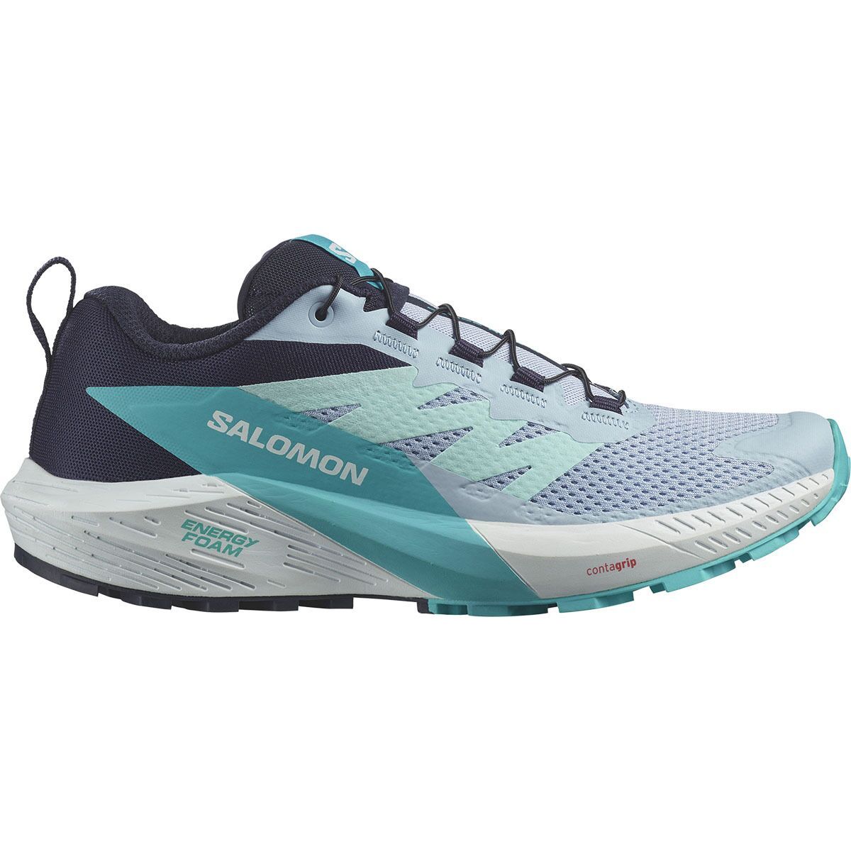 Salomon Sense Ride 5 Trail Running Shoe - Women's Cashmere Blue/Carbon/Peacock Blue, US 8.0/UK 6.5