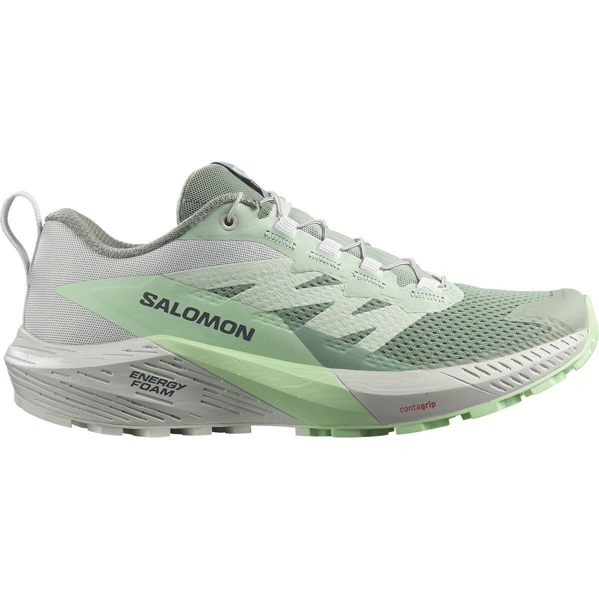 Salomon Sense Ride 5 Trail Running Shoe - Women's Lily Pad/Metal/Green Ash, US 6.5/UK 5.0