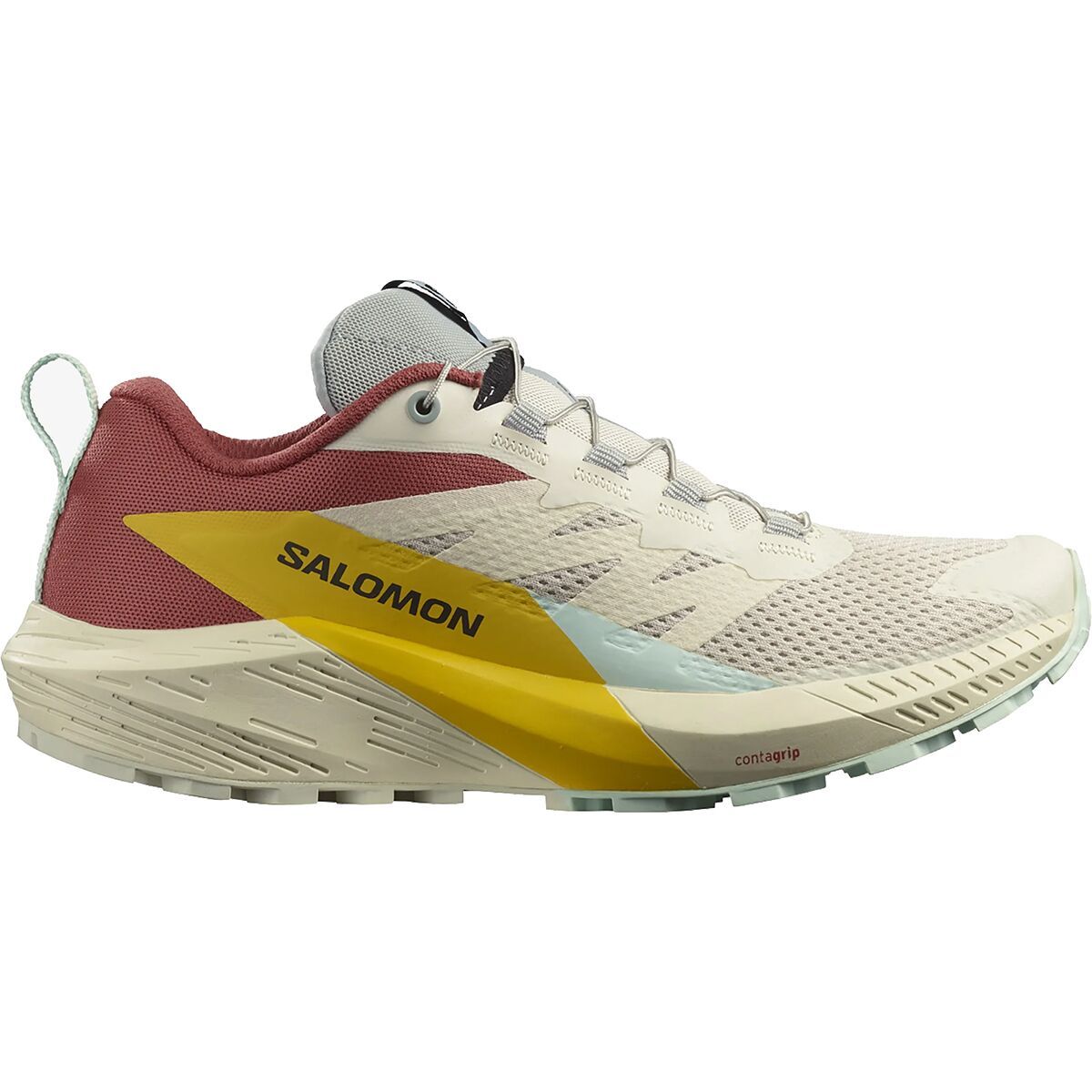 Salomon Sense Ride 5 Trail Running Shoe - Women's Rainy Day Hot Sauce Freesia, US 10.5/UK 9.0