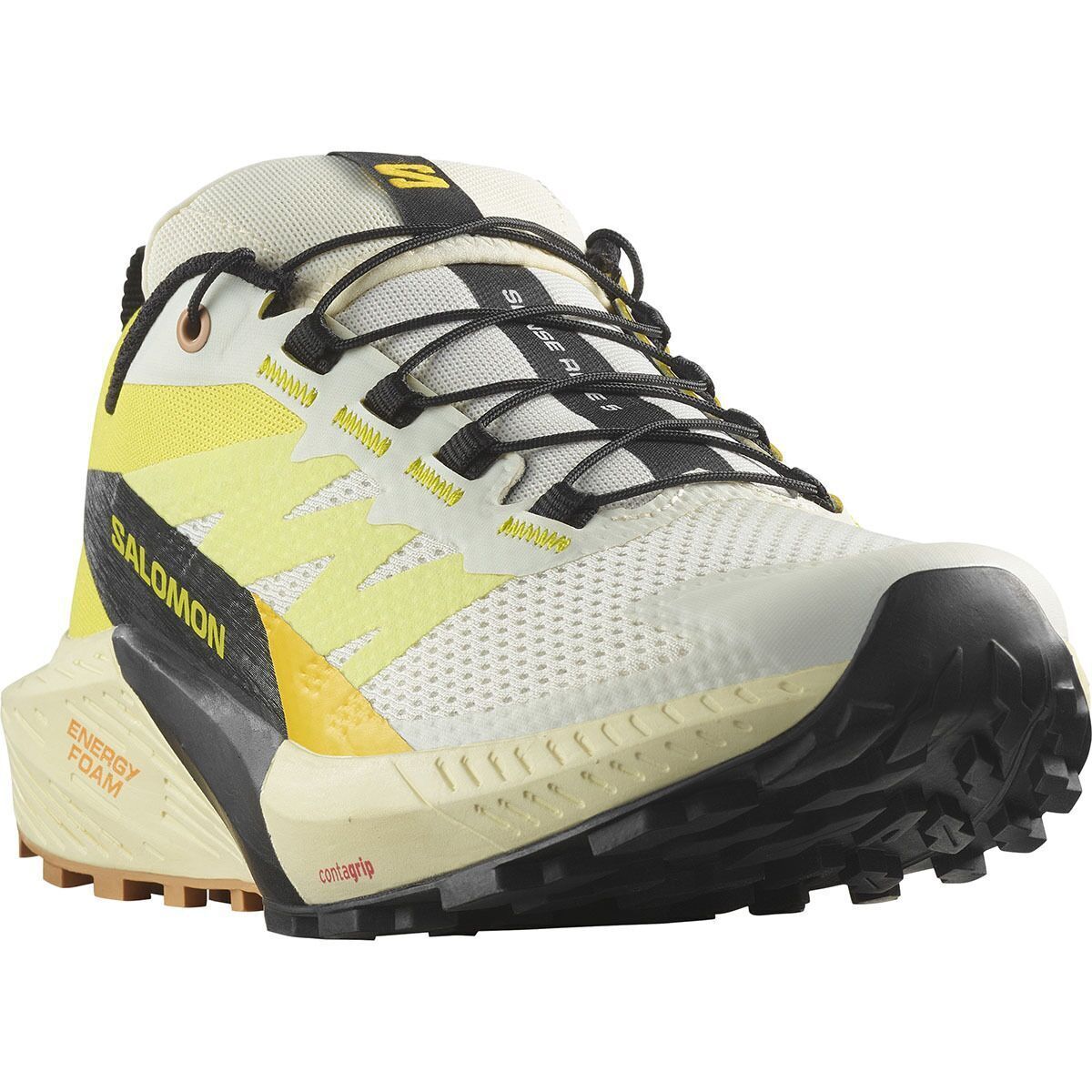 Salomon Sense Ride 5 Trail Running Shoe - Women's Vanilla Ice/Sulphur Spring/Black, US 7.5/UK 6.0