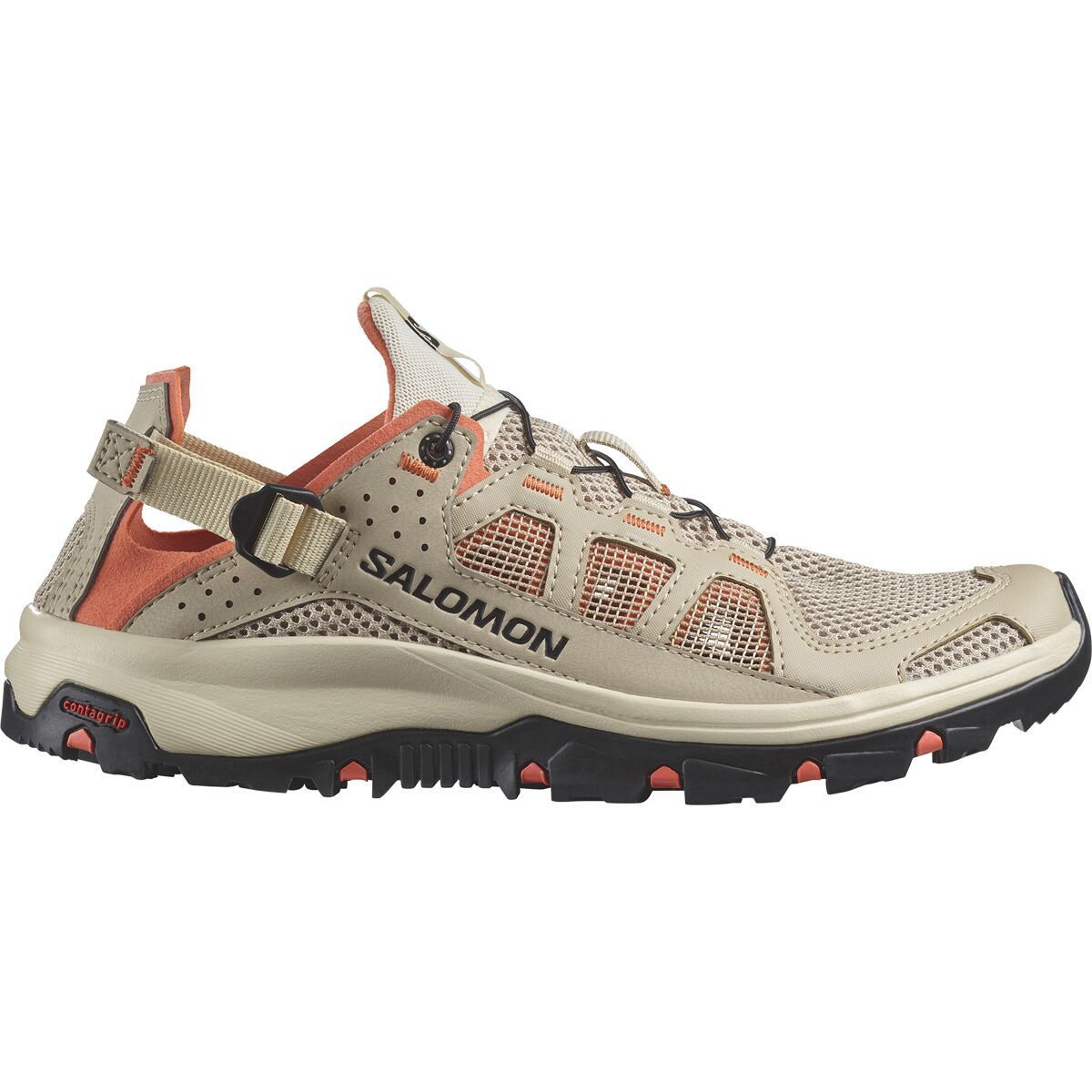 Salomon Techamphibian 5 Water Shoe - Women's White Pepper/Bleached Sand/Living Coral, US 7.0/UK 5.5