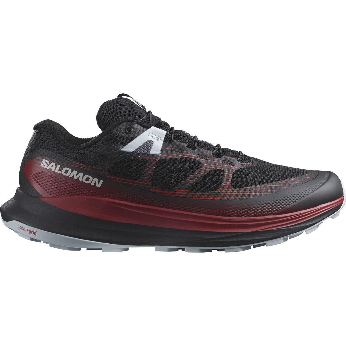 Salomon Ultra Glide Trail Running Shoe - Men's Black Biking Red Pearl Blue, US 11.0/UK 10.5