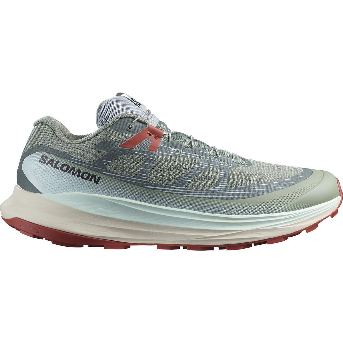 Salomon Ultra Glide Trail Running Shoe - Men's Lily Pad Bleached Aqua Hot Sauce, US 8.5/UK 8.0
