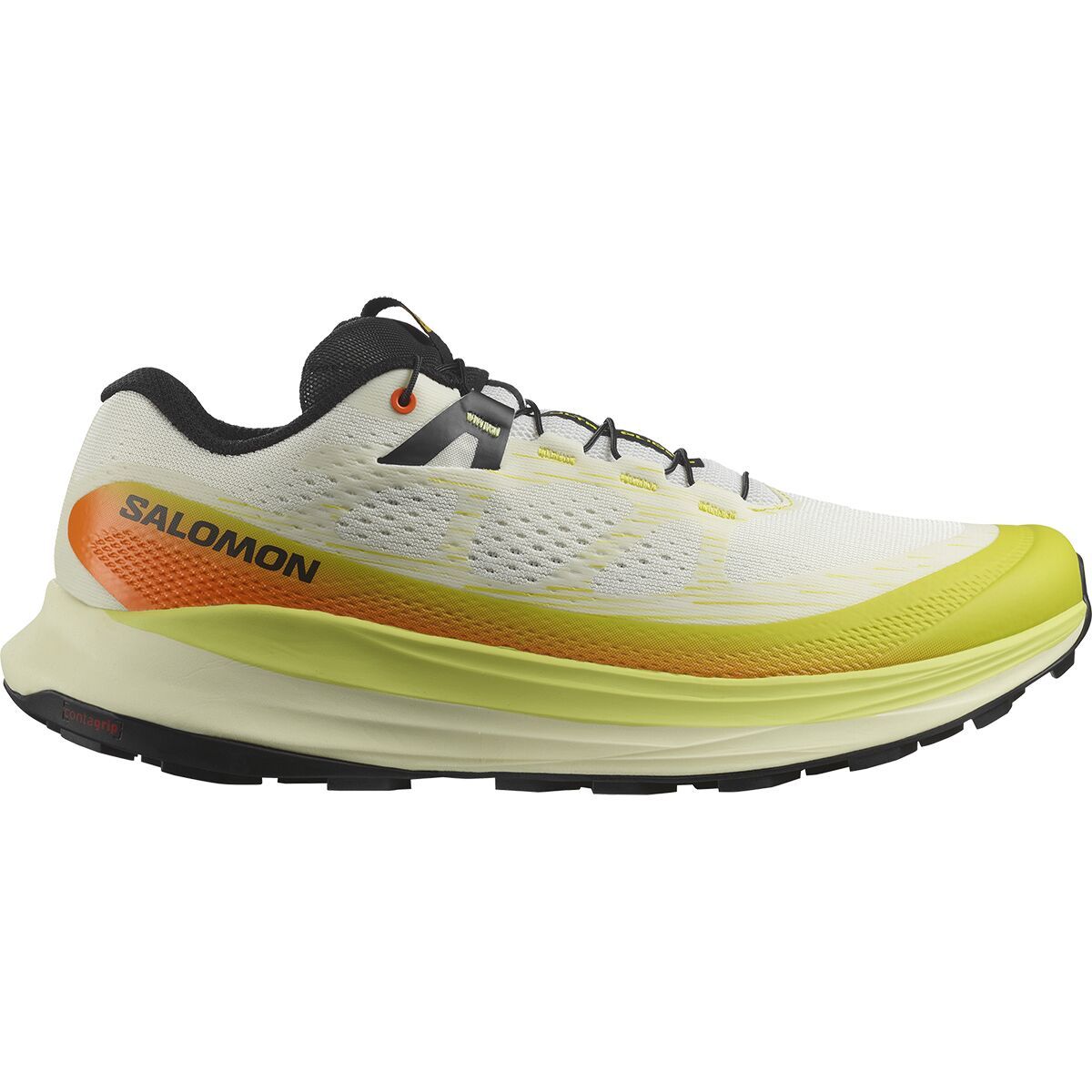 Salomon Ultra Glide Trail Running Shoe - Men's Vanilla Ice/Sulphur Spring/Dragon Fire, US 13.0/UK 12.5