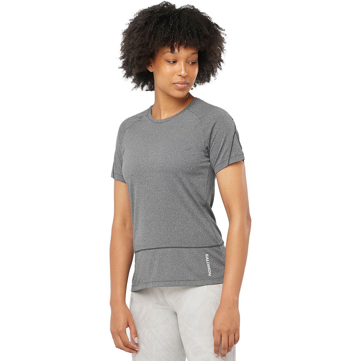 Salomon Cross Run Short-Sleeve T-Shirt - Women's Deep Black Heather, L