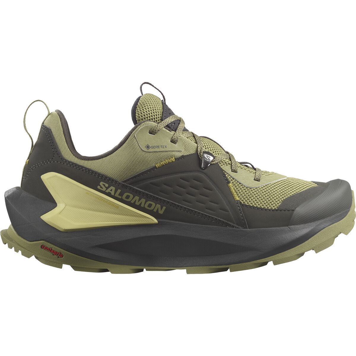 Salomon Elixir Gore-Tex Hiking Shoe - Men's Black/Dried Herb/Southern Moss, US 14.0/UK 13.5