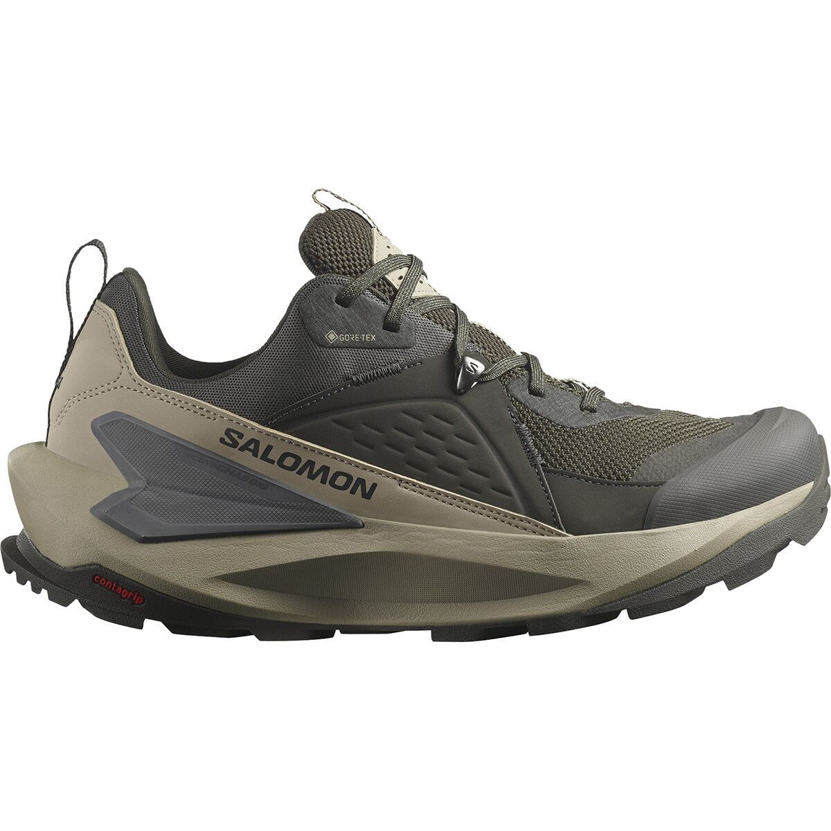 Image of Salomon Elixir Gore-Tex Hiking Shoe - Men's Peat/Vintage Khaki/Castlerock, US 11.5/UK 11.0