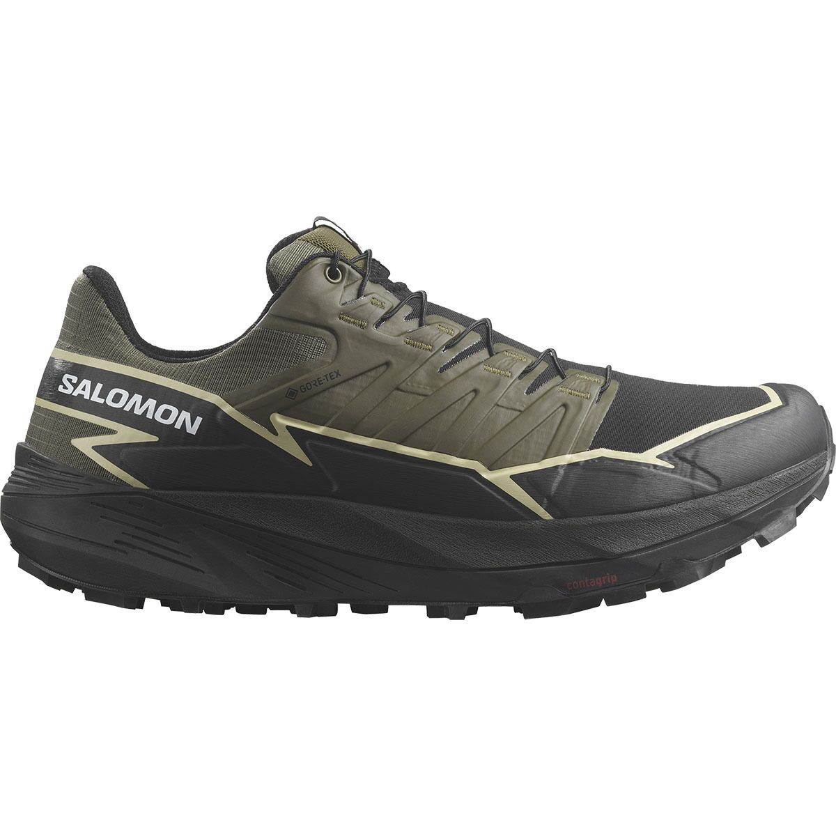 Salomon Thundercross GORE-TEX Trail Running Shoe - Men's Olive Night/Black/Alfalfa, US 12.5/UK 12.0