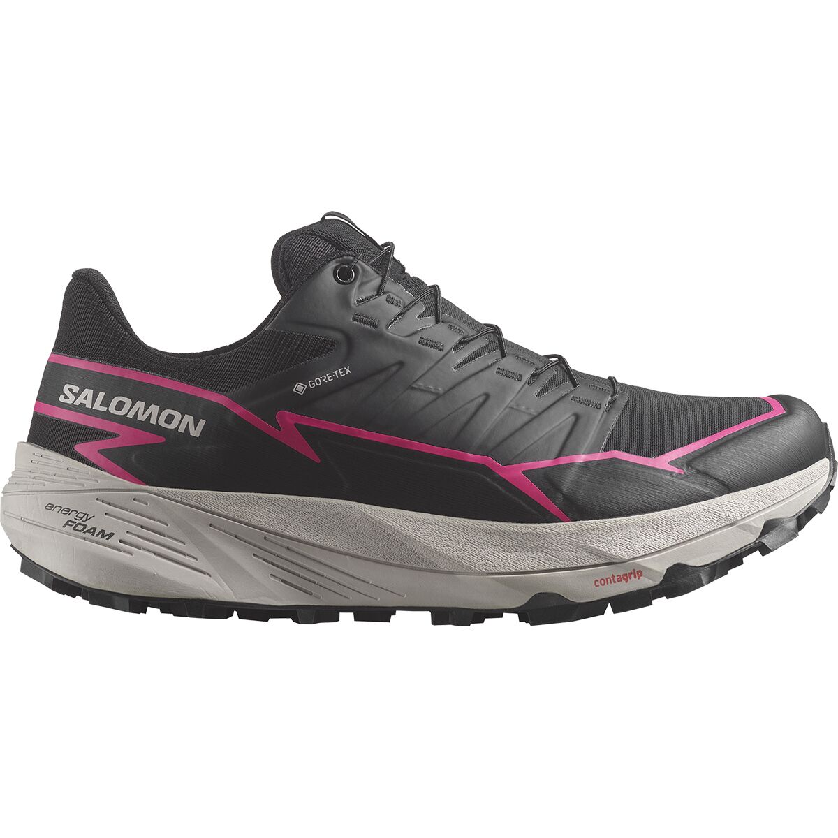 Salomon Thundercross GORE-TEX Trail Running Shoe - Women's Black/Black/Pink Glo, US 10.0/UK 8.5
