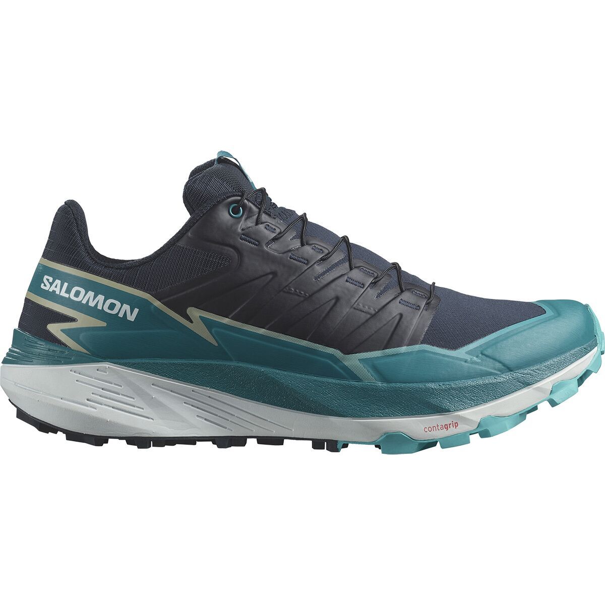 Salomon Thundercross Trail Running Shoe - Men's Carbon/Tahitian Tide/Peacock Blue, US 9.0/UK8.5