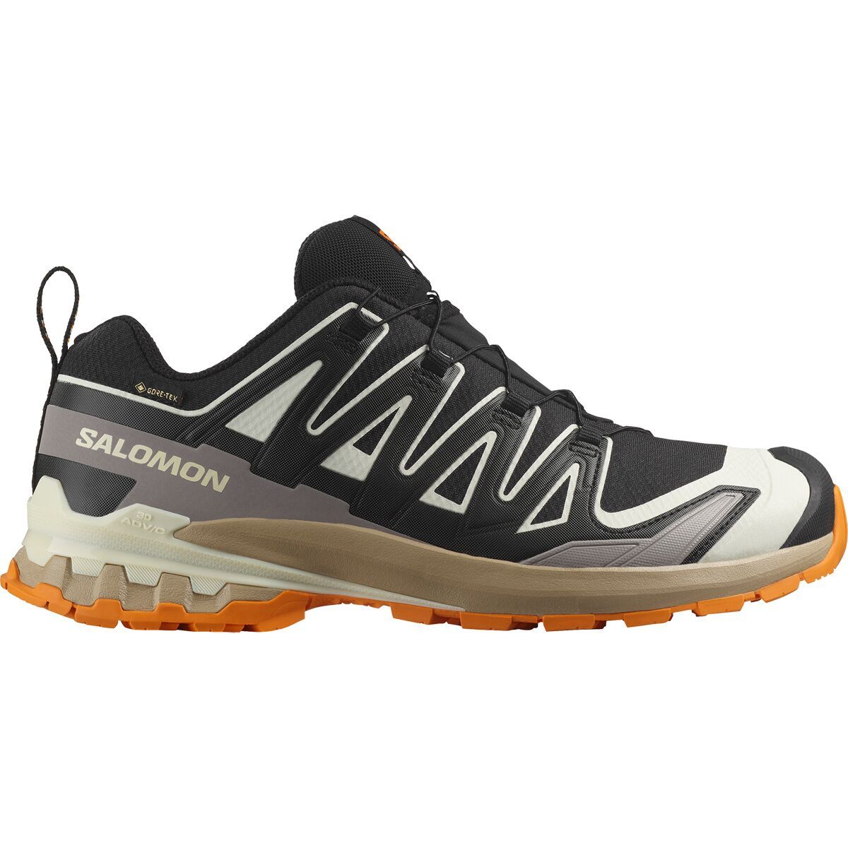Image of Salomon XA Pro 3D V9 Gore-Tex Trail Running Shoe - Men's Black/Vanilla Ice/Turmeric, US 9.5/UK 9.0