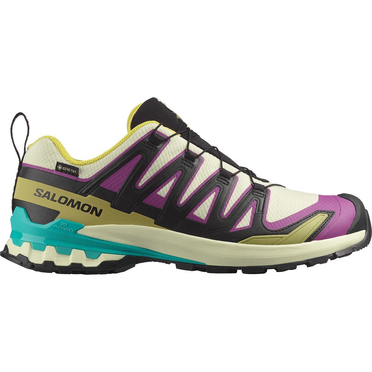 Image of Salomon XA Pro 3D V9 Gore-Tex Trail Running Shoe - Men's Transparent Yellow/Black/Waterfall, US 11.5/UK 11.0